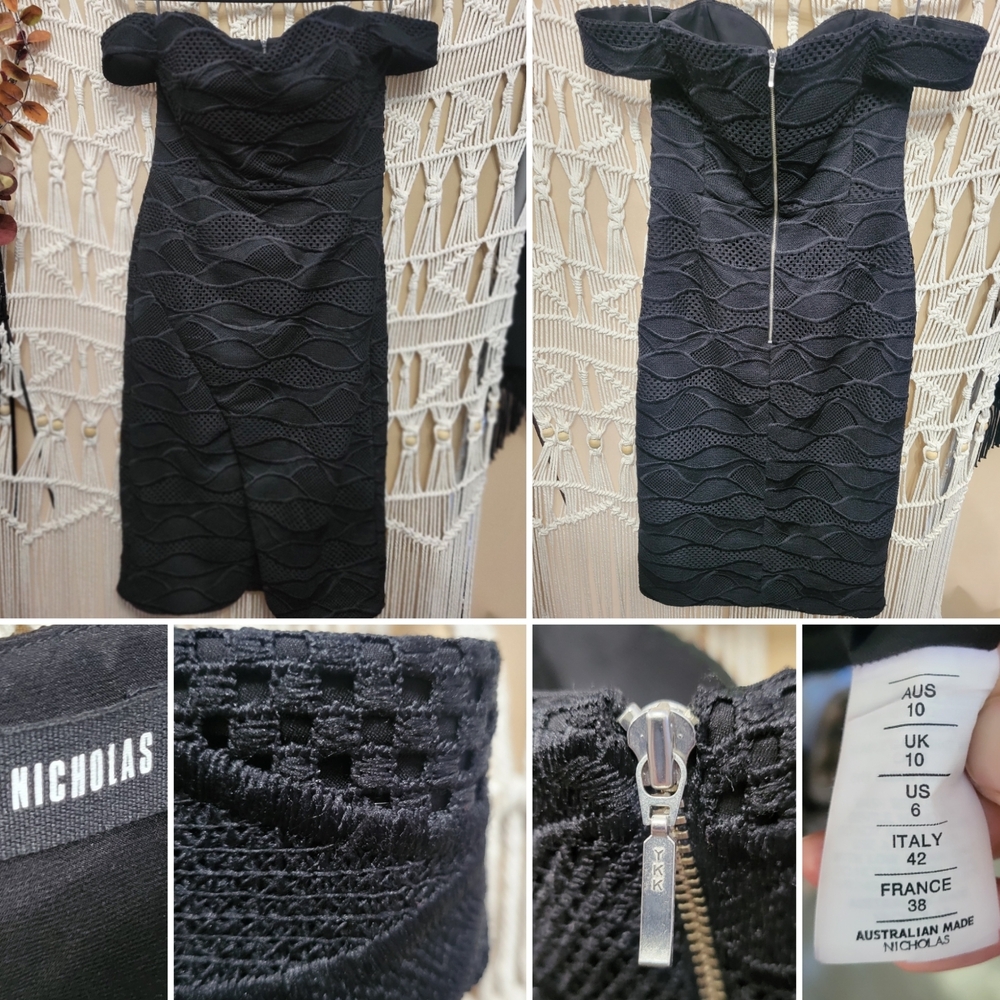 NICHOLAS Elegant Black Strapless Dress